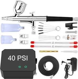 Gocheer Upgraded 40PSI Airbrush Kit, Dual-Action Multi-Function Airbrush Set with Compressor Portable Air Brush Set for | Cake Decoration | Makeup | Art Craft | Nail Design | Tattoo Model | Painting
