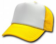 Decky Men's Two Tone Snap Back Trucker Baseball Cap Hat Adjustable Yellow/White