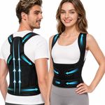 Vogista Posture Corrector for Women and Men, Back Brace Posture Corrector Women, Adjustable Shoulder Straightener Posture Corrector Men (Black, Medium)