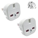 Pipestation UK to US Plug Adaptor x2 - UK to US Plug Adapter - UK 3 to American 2 Flat Pin - UK to USA plug adapter - UK to Japan Plug Adapter - Japan Travel Adapter for Jamaica Canada Mexico Thailand