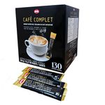 JoJo Cafe Complet 3 in 1 Instant Coffee Mix, Dressed with Creamer and Sugar, 130 x 16g Packets for Delicious Hot or Iced Coffee Anytime, Anywhere