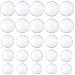 25 PCS Clear Plastic Fillable Ornaments,Transparent DIY Craft Ball,Clear DIY Christmas Ornament 5 Different Sizes for Wedding,Party,Home Decor