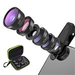 Attachment Lens,Fisheye Wide Angle Macro CPL Starlight 6-in-1 Set Phone Lens,Fisheye/Wide-Angle/Macro/Zoom/Polarization/Starlight Lens with Mobile Lens Clip Adapter