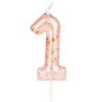 Yiran Birthday Number 1st Letter Candle, Pink Gold Happy Birthday Candles 1 Age for Cake Topper Birthday Candles Decoration for Baby Girls Birthday Parties Wedding Anniversary (Pink Gold 1)