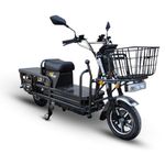 EOX E5 Plus Low Speed Electric Loader Scooter Non RTO, 400Kg Weight Capacity, Black with Portable Lithium Battery & Charger