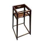 Wooden High Chair, 29" inch Baby Dining Chair with Harness, Wide Base (Walnut Brown) - 1023584 - Intexca