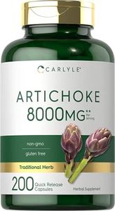 Artichoke Extract Capsules 8000mg | 200 Count | Non-GMO, Gluten Free Supplement | by Carlyle