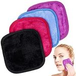 Sibba 4 PCS Makeup Cloth Remover Reusable Soft Microfiber Face Washing Pads Wash Body Facial Make-Up Towels Washcloths Cleansing Wipe Out Daily Travel Eye Skincare Remove Cosmetic Rags