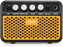 Mini Guitar Amp, POGOLAB 5W Practice Electric Guitar Amp with 2 Channels, Wireless Bluetooth, Headphone Jack, Rechargeable Electric Guitar Acoustic Guitar Amplifiers for Camping Desktop (orange)