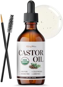 BodyJ4You Organic Castor Oil - Pure 100% USDA Certified Cold Pressed - Natural Hair Growth Eyelashes Eyebrows Veganic - Rich Hydration Healthy Skin Moisturizer Lash Serum Brow - 2 Fl Oz