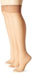 Berkshire Women's 3-Pack Queen Size Day Sheer Knee High with Reinforced Toe, 20 Denier, City Beige, 10-13 Plus (Pack of 3)