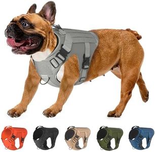 Tactical Dog Harness Bundle Includes Tactical Leash, & Tactical Bag. Working Dog MOLLE Vest with Handle, No Pulling Front Leash Clip, Hook & Dog Patch. (XL (Neck:20"-28" ; Chest:32"-39" ), Rhino Grey)