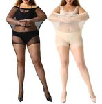 MANZI Women's 2 Pairs Plus Size Control Top Ultra-Soft Tights 20 Denier XXXL