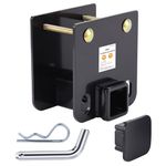 Ohuhu RV Bumper Hitch 2" Receiver Adapter with Hitch Pin & Hitch Cover, Openning 3500 LBS Capacity Fits 4" x 4" Bumper Trailer Towing Cargo Carrier Bike Racks