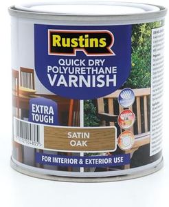 RUSTINS Quick Drying Poly Varnish Satin Oak 250ml