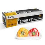 PAMI Safe Cling PE Food Wrap (18" x 2000ft) Plastic Cling Wrap With Dispenser Box- Food Safe, BPA-Free Clear Plastic Film Roll- Microwave & Freezer Safe Stretch Wrap Roll For Home And Commercial Use