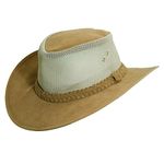 Dorfman Pacific Co. Men's Co. Soaker Hat with Mesh Sides, Tan, Small/Medium