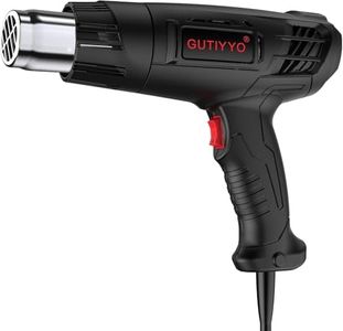 GUTIYYO Heat Gun, Professional Hot Air Gun Kit Dual Temperature Settings 300℃~500℃ and Overload Protection, Heat Gun for Crafts, Shrink, Wrapping, Paint Removing (4 Nozzles) (Black)