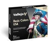 Vallejo Basic USA Colors Paint Set, 17ml