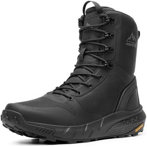 NORTIV 8 Men's Military Tactical Boot Lightweight Comfortable Boots for Work All Day Side Zipper Motorcycle Combat Hiking Boots Metrostrike(8-9 Inches),Size 11,Black-9 Inches
