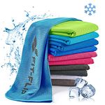 Fit-Flip Cooling towel - cool down towel - microfibre ice towel for sport and sweat - stay cool Airflip towel for neck - cold towel for yoga and fitness (ocean, 100x30cm)