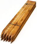 Homatz Wooden Garden Stakes 10 Pack, 75cm/2.5ft Long Square Wooden Stakes - Pressure Treated Timber for Plant & Tree Support - 2.5cm Thick Pegs