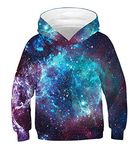 JSJCHENG 3D Galaxy Print Hoodies for Boys Girls Kids Hooded Pullover Sweatshirts 4-15 Years(Galaxy Universe, 11-13 Years)