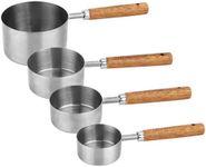 4 Pcs Dog Food Scoop Measuring-Cup, 1 Cup, 1/2 Cup, 1/3 Cup, 1/4 Cup, Stainless Steel Pet Food Scoops, Cat Food Measuring Cup