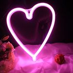 Heart Neon Signs LED Night Lights for Wall Decor USB or Battery Signs for Bedroom Birthday Party Valentines' Day Christmas Living Room Kids Wedding Girls Decoration(Pink)