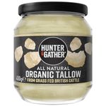 Hunter & Gather Organic Beef Tallow from Grass Fed British Cows 450g | Gluten Free, Seed Oil Free | Keto, Low Carb, Paleo I Ancestrally Inspired Nutrition I Simply 1 Ingredient I Glass Jar