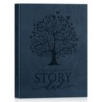 Lanpn Dad Life Story Journal with 300+ Questions, Gifts for Dad Father's Day Christmas Birthday Dads Memory Keepsake Book to Fill Out Leather Father Story Guided Journal to Share Life & Love, Blue