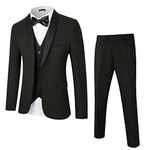 WEEN CHARM Men's Slim Fit 3 Piece Tuxedo Suit One Button Shawl Lapel Blazer Jacket Vest Pants Set, Green05, X-Large