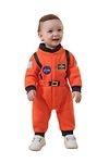 LXKIKMM Baby Toddler Boy Astronaut Costume Space Suit Cosplay Party Jumpsuit Halloween Rompers,Orange 2-3 Years