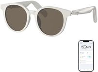 GetD Smart Sunglasses, Round Polarized Lens Bluetooth Glasses for Women and Men with Speaker, Music Glasses AI Translator, 11H Battery Life, Voice Control, Smart Eyewear for Travel Driving Meeting