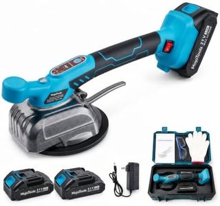 Tile Vibration Tools（2 Batteries Include) - 6 Speeds Adjustable Suction Cup Tile Vibration Machine - Automatic Leveling Hand-held Tile Tiling Machine - 21V 12000mAh 18000r/min