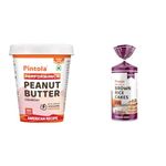 Pintola Combo - Performance Series American Recipe Peanut Butter Crunchy 510 + Rice Cake Multigrain Salted 130, Peanuts Butter, Crunchy High Protein Nut Butter With Organic Rice Cakes, 510 Grams