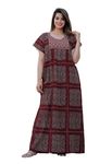 G4Girl Cotton Embroidery Maxi Nighty For Womens/Girls (Z7, Maroon)