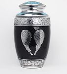 Angel Wings Urns for Ashes - Decorative Urns for Human Ashes Adult- Burial urns for cremated Remains - Funeral Ashes Urn - Cremation Urns for Human Ashes Adult Male & Female with Velvet Bag (Grey)