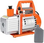Garvee 3.5CFM 1/4HP Single-Stage Rotary Vane Vacuum Pump Air Conditioner Refrigerant HVAC Tool with Oil Bottle for R12 R22 R134a R410a,for Resin Degassing, Refrigeration Maintenance, Vacuum Package