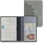 kwmobile Registration and Insurance Holder - Car Document Holder for Vehicle Documents and Cards - PU Leather with Design - Grey