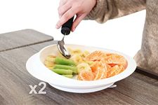 KMINA - Non Slip Plate for Disabled (x2 Units), BPA-free Scooper Plate with Suction Base, Non Spill Plate for Elderly, Disability Plates with Raised Edge, Scoop Plate Eating Aid, Parkinsons Plate