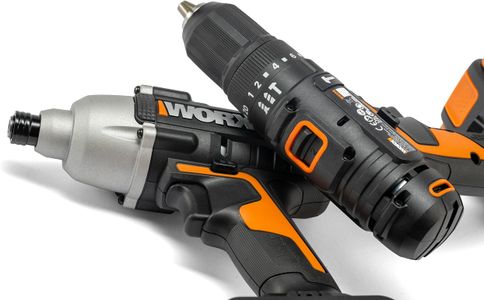 Worx 20V Cordless Combi Drill & Impact Driver Kit – 2 Batteries, Charger, Bag