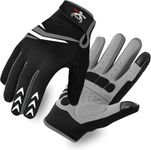 BEAST RAGE Full Finger Cycling Gloves with Padding for Men Women, Anti-Slip, Shock Absorbing, Breathable, Touchscreen Mountain Bike Gloves for BMX, MTB Riding, Road Racing, Bicycle(M, BLACK)