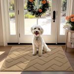 Biscpro Door Mat 80x120 cm, Indoor DoorMat Washable, Doormat Indoor Dirt Trapper Non-slip, Absorbent Inside Entrance Rug Floor Mat for Entryway, Patio, Garden, laundry Room,Pets - Brown