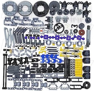 Habow 192pcs Technic-Parts Axle-Pin-Connector Compatible with Lego-Technic, Wheels Link Chain Steering Technic-Suspension Engine Technic Linear Actuator Shock Absorber MOC-Replacement-Pieces