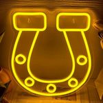 JKHOO Horseshoe Neon Signs for Wall Decor,Dimmable Lucky Horseshoe Led Neon Light House Horse Signs,USB Powered Led Neon Signs for Man Cave Bedroom Home Bar Kids Room Party Birthday Gifts(12.2*12.9in)