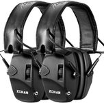 ZOHAN EM054 Electronic Ear Protection for Shooting Range with Sound Amplification Noise Reduction, Ear Muffs for Gun Range (2 Black)