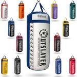 OutSlayer New XXL 150 LB Heavy Boxing Punching Bag - Mixed Martial Arts, Muay Thai, Kickboxing, MMA - White/Blue DC (Unfilled)