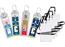 Cruise Luggage Tag Holder Zip Seal & Steel - Royal Caribbean & Celebrity Cruise (8 Pack + 4 ID Holders)