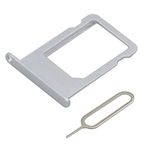 MMOBIEL SIM Card Slot Tray Holder Replacement Compatible with iPhone 5S/SE 2016 Incl. SIM Pin - Silver